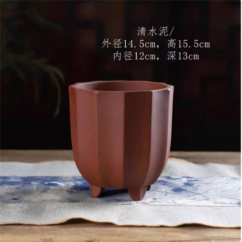 Flower-Shaped Ceramic Bonsai Pot
