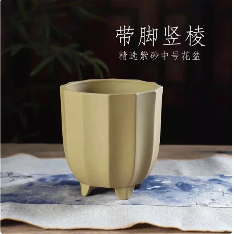 Flower-Shaped Ceramic Bonsai Pot