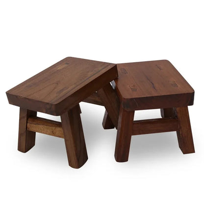 Solid Wood Shoe Change Stool