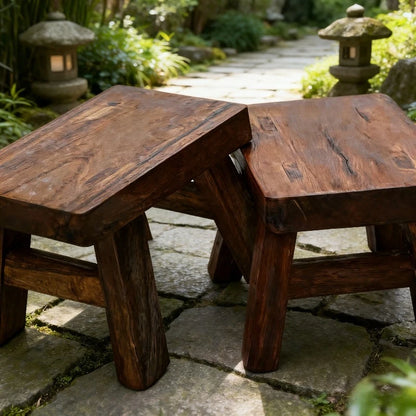 Solid Wood Shoe Change Stool