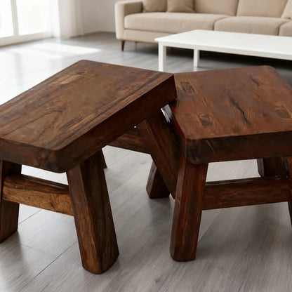 Solid Wood Shoe Change Stool