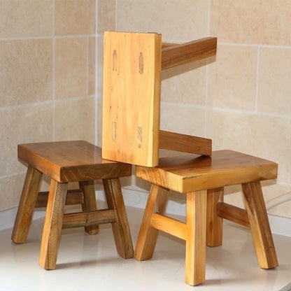 Solid Wood Shoe Change Stool