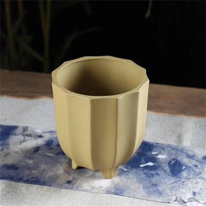 Flower-Shaped Ceramic Bonsai Pot