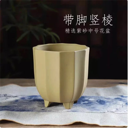 Flower-Shaped Ceramic Bonsai Pot