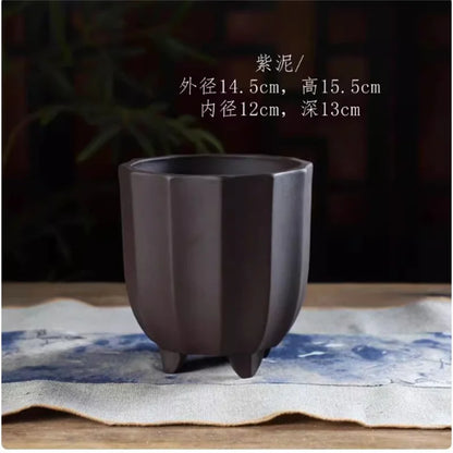 Flower-Shaped Ceramic Bonsai Pot