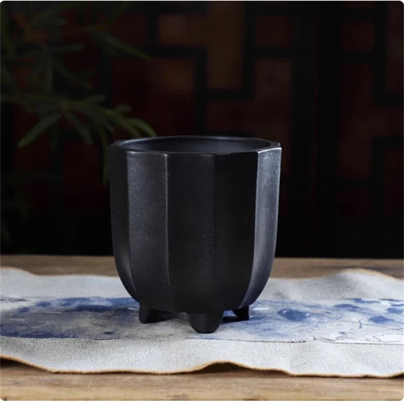 Flower-Shaped Ceramic Bonsai Pot