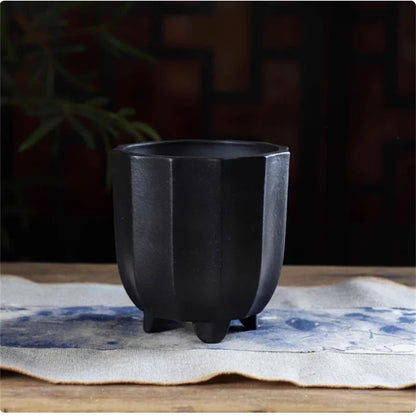 Flower-Shaped Ceramic Bonsai Pot