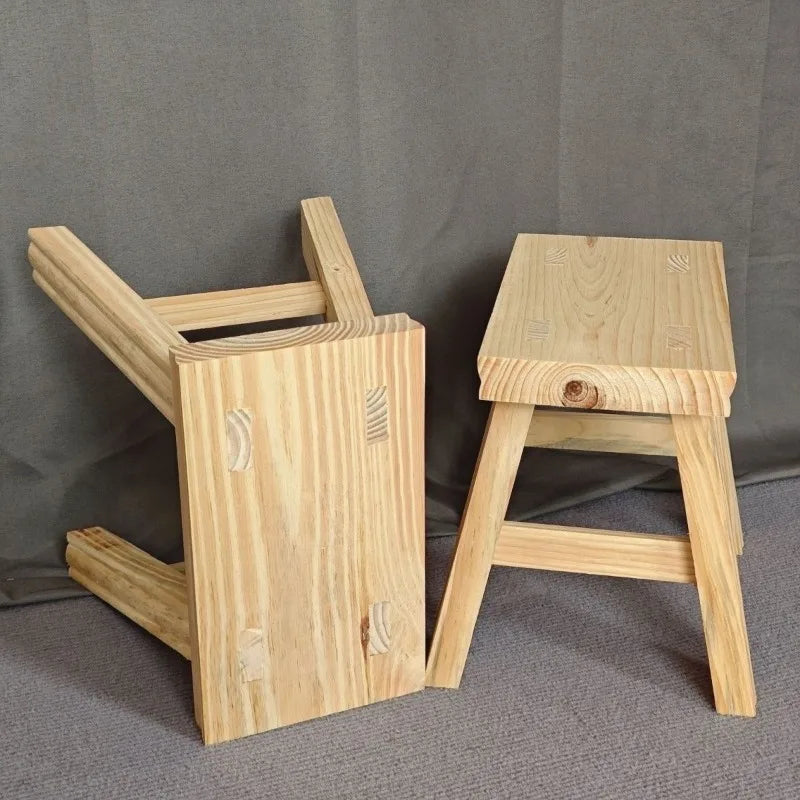 Solid Wood Shoe Change Stool