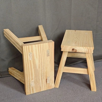 Solid Wood Shoe Change Stool